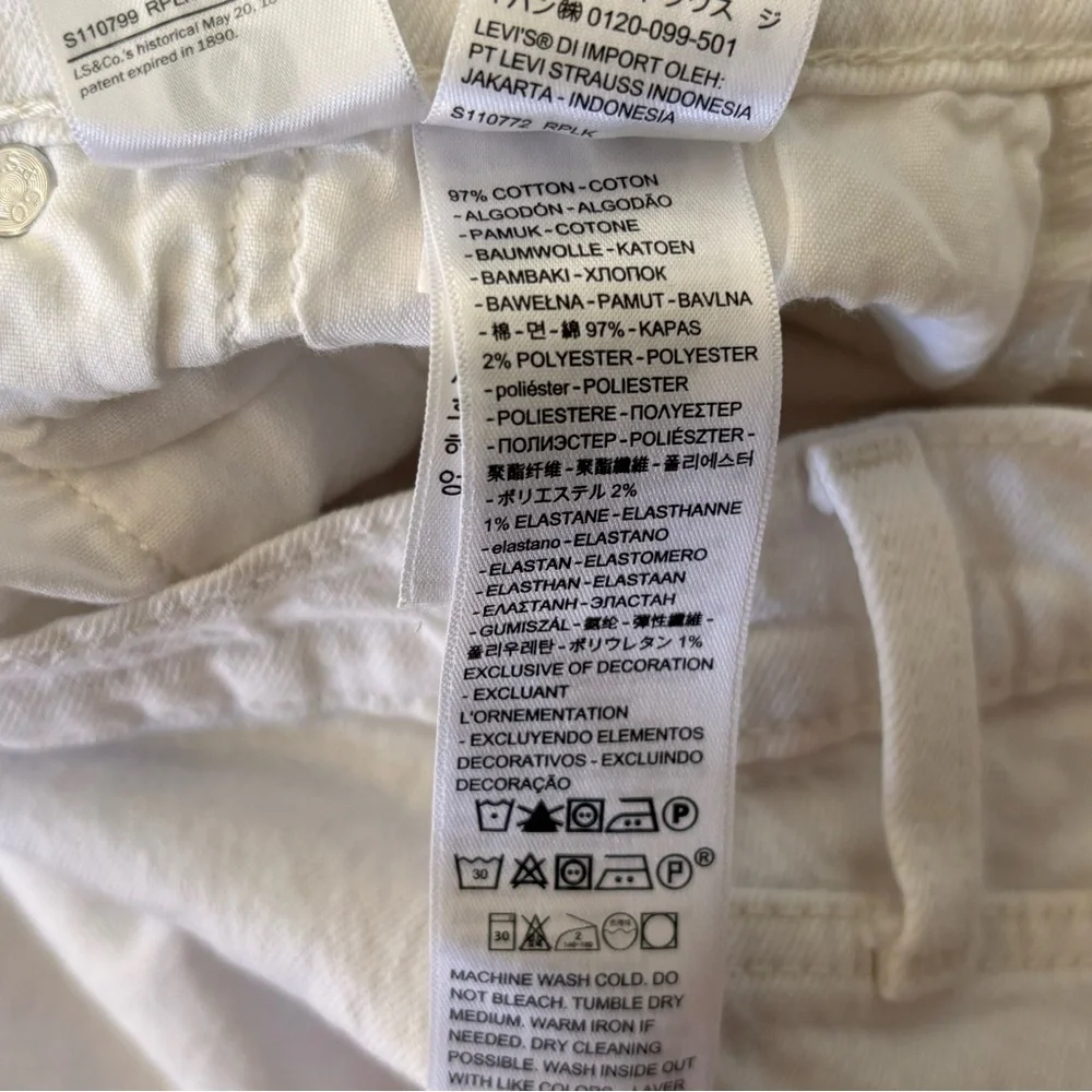 Levi's 501 Original High Rise White Denim Cutoff Shorts Size 28 - Picture 6 of 11